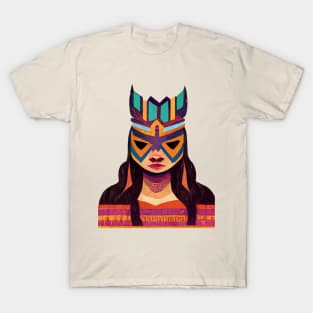 Indigenous Lucha Warrior Woman T-Shirt
